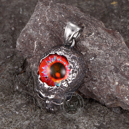 Devil Eye Stainless Steel Skull Pendant