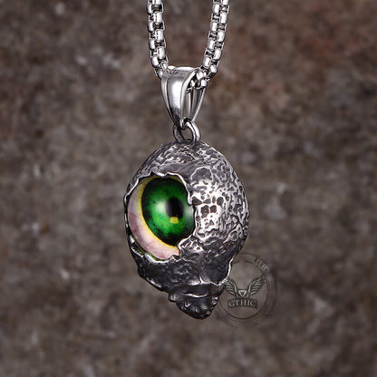 Devil Eye Stainless Steel Skull Pendant