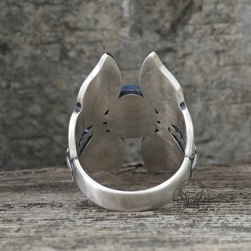 Double Butterfly Gem Sterling Silver Ring