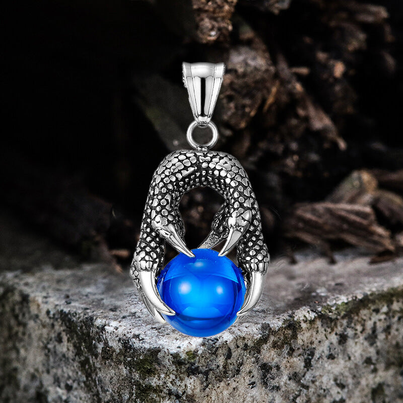 Dragon Claw Agate Stainless Steel Pendant