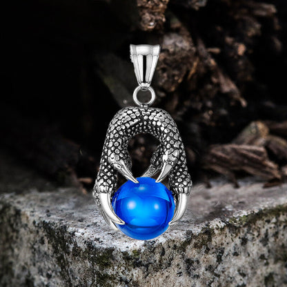 Dragon Claw Agate Stainless Steel Pendant