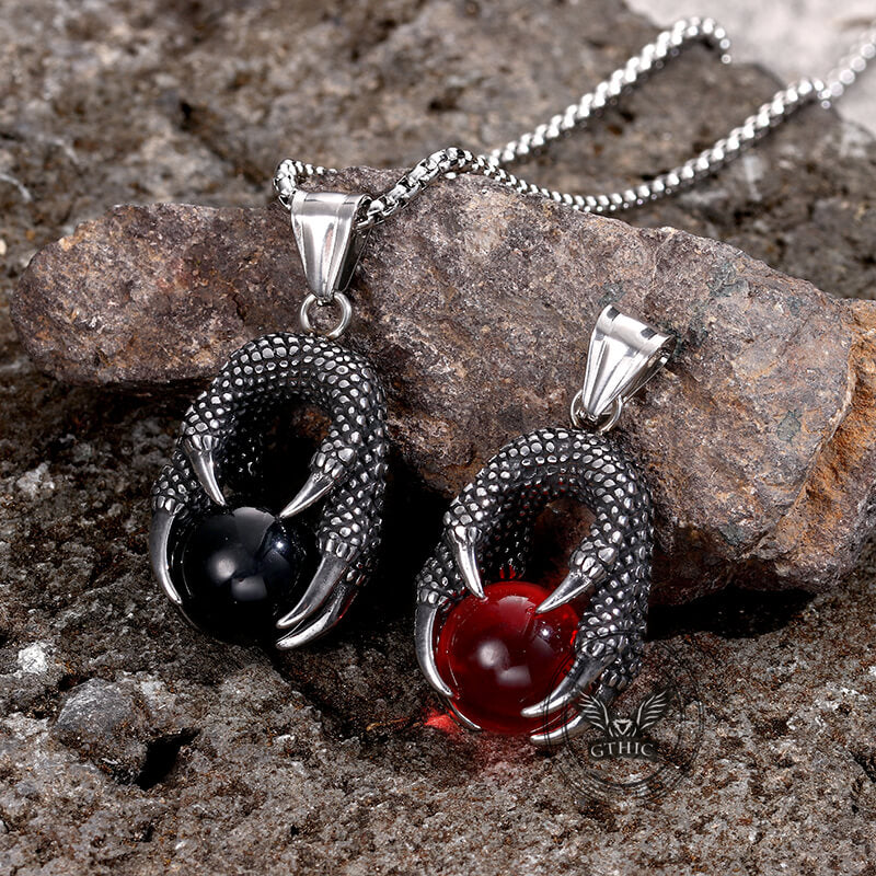Dragon Claw Agate Stainless Steel Pendant