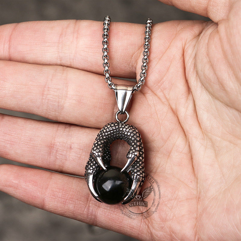 Dragon Claw Agate Stainless Steel Pendant