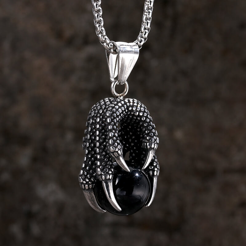 Dragon Claw Agate Stainless Steel Pendant