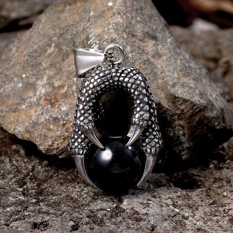 Dragon Claw Agate Stainless Steel Pendant