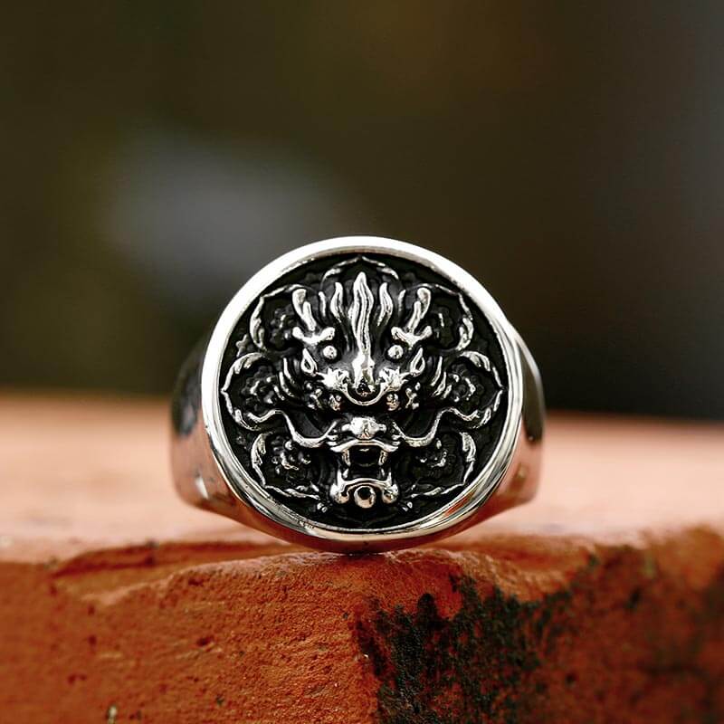 Dragon Head Pattern Stainless Steel Ring