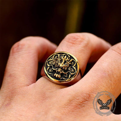 Dragon Head Pattern Stainless Steel Ring
