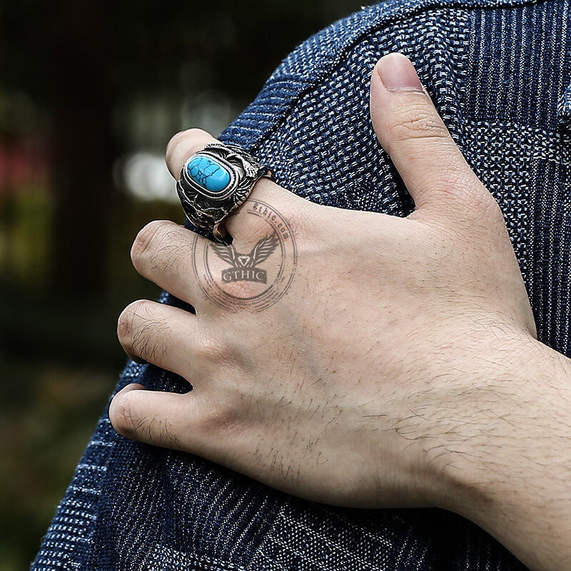 Eagle Turquoise Stainless Steel Ring