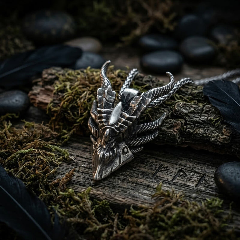 Evil Dragon Head Stainless Steel Pendant