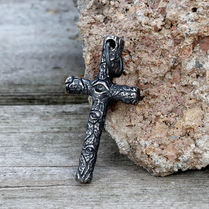 Evil Eye Cross Stainless Steel Pendant