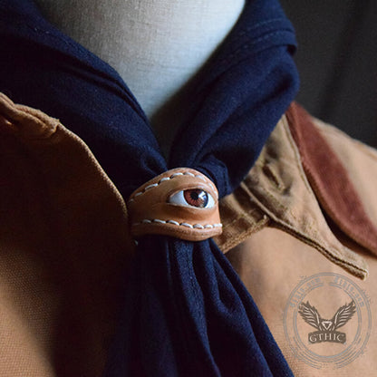 Evil Eye Leather Scarf Ring