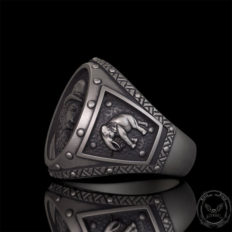Explorer Elephant Sterling Silver Ring