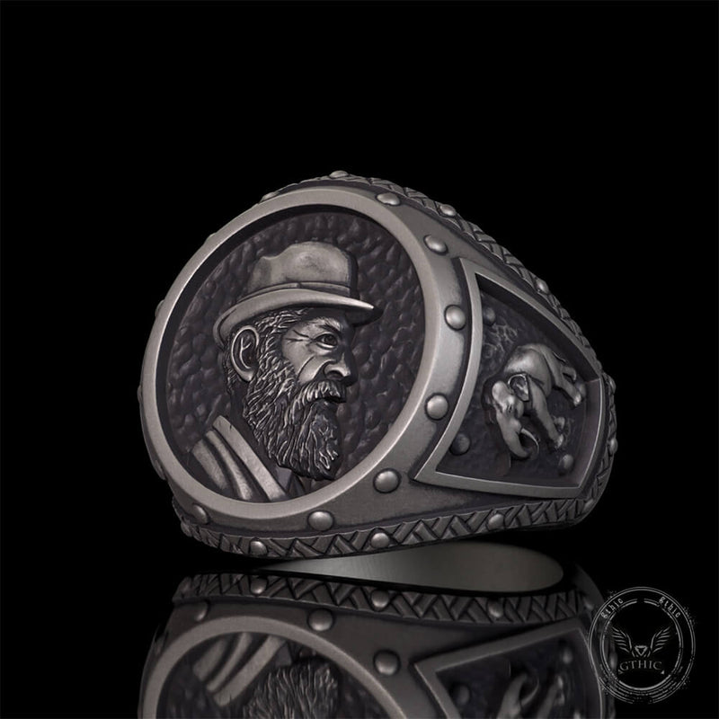 Explorer Elephant Sterling Silver Ring