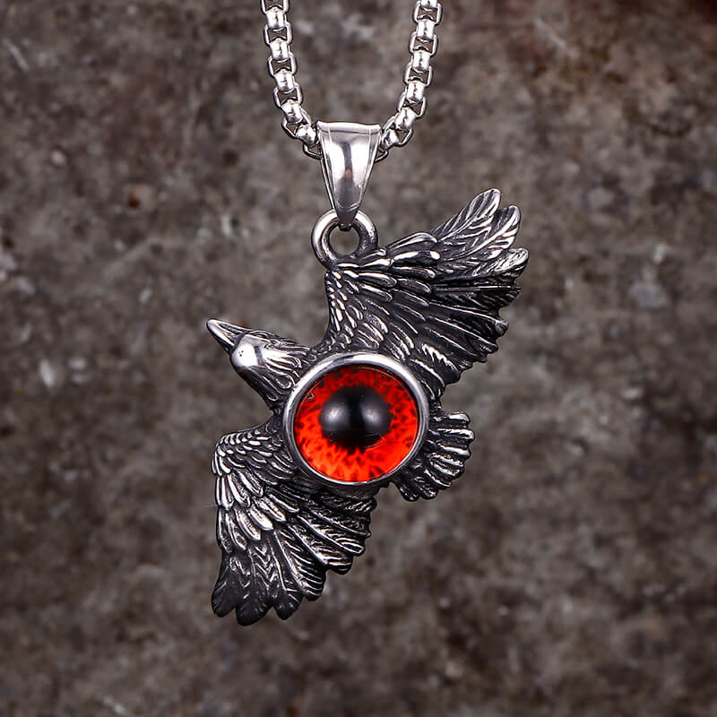 Falcon Wings Devil Eye Stainless Steel Pendant