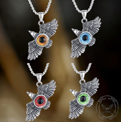 Falcon Wings Devil Eye Stainless Steel Pendant