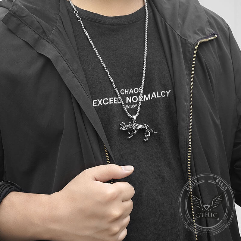 Ferocious Dinosaur Stainless Steel Pendant