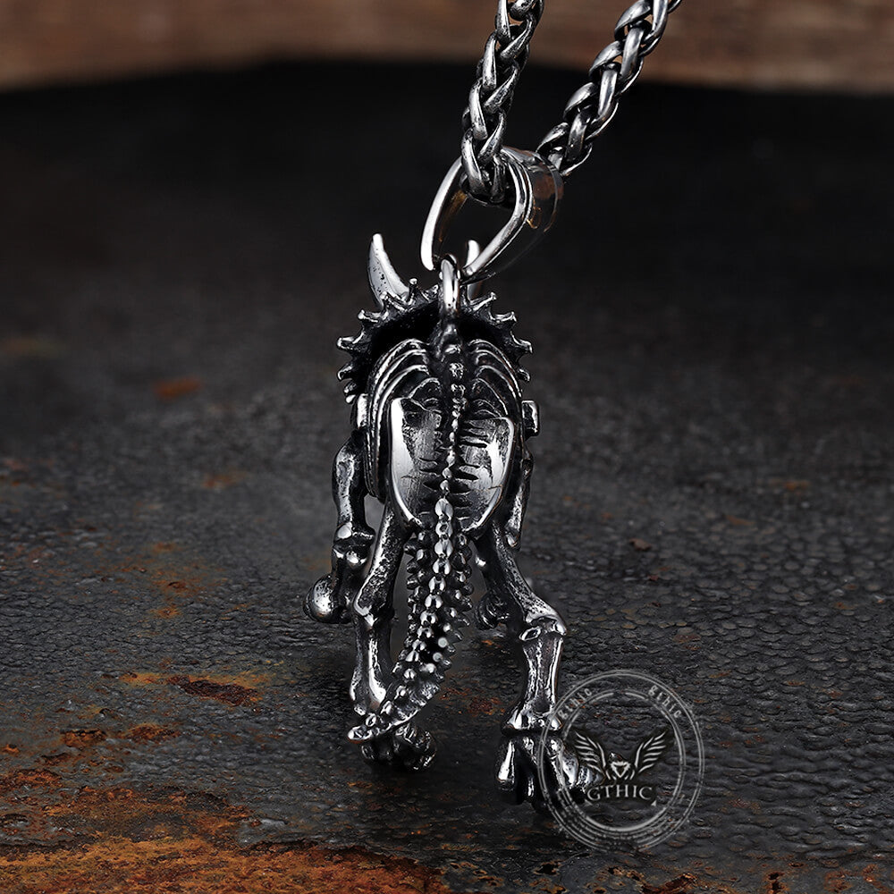 Ferocious Dinosaur Stainless Steel Pendant