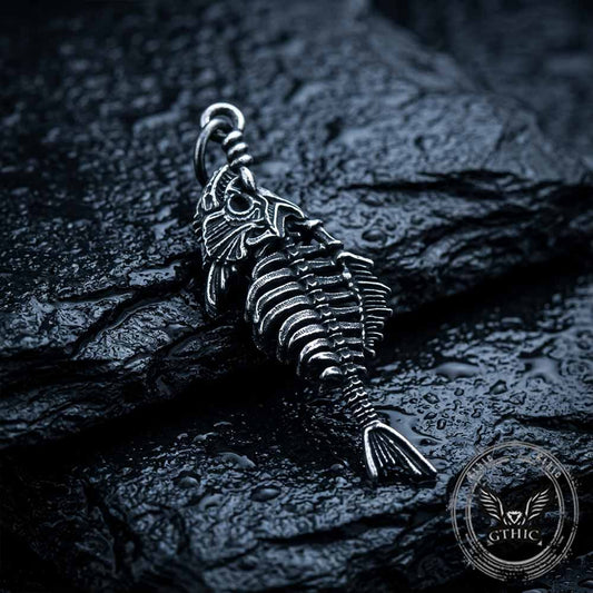 Fish Skeleton Stainless Steel Pendant