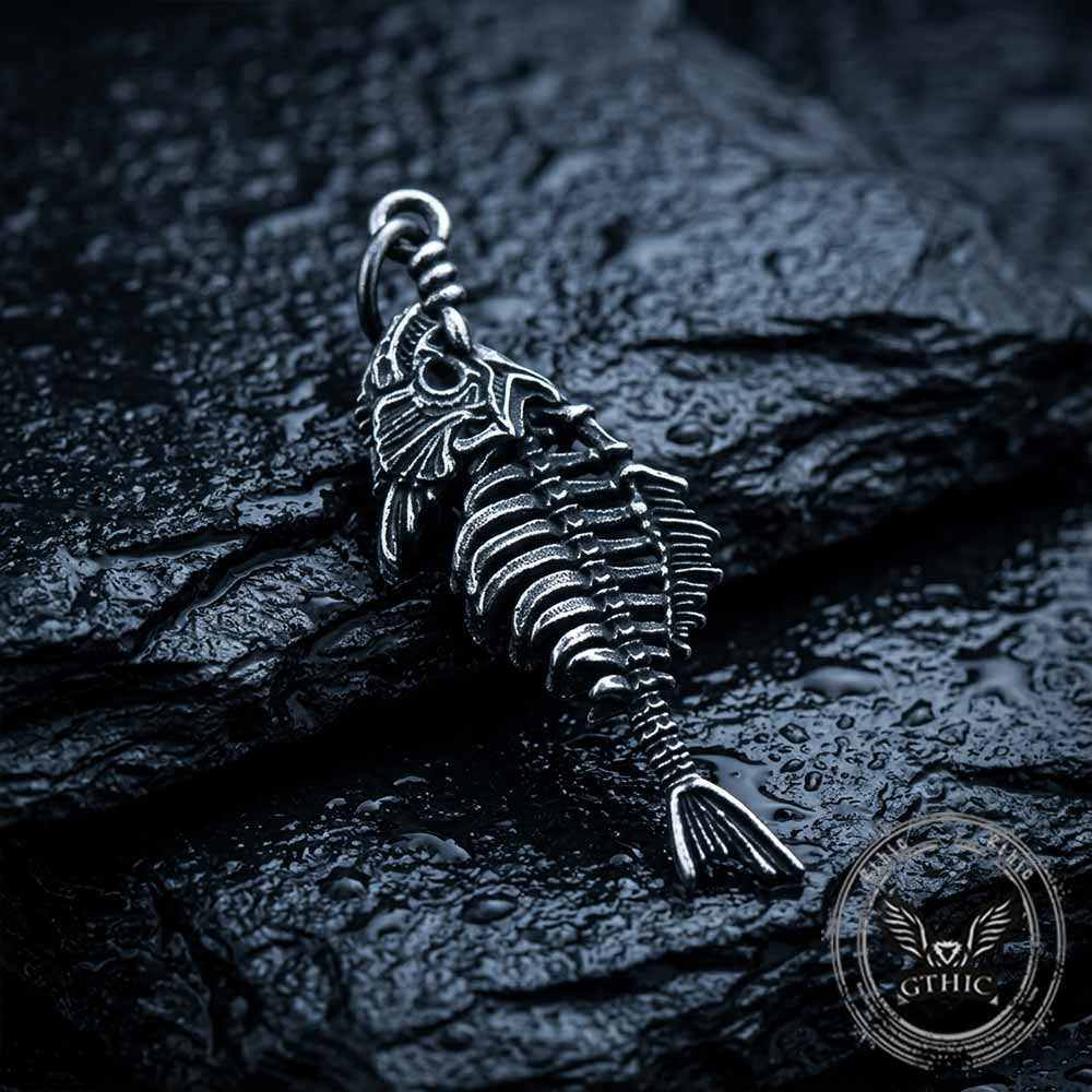 Fish Skeleton Stainless Steel Pendant