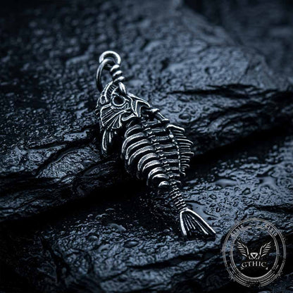 Fish Skeleton Stainless Steel Pendant