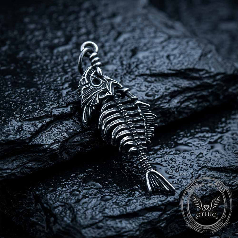 Fish Skeleton Stainless Steel Pendant