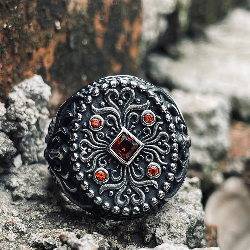 Pattern Stainless Steel Ring