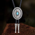 Flower Design Gem Alloy Bolo Tie
