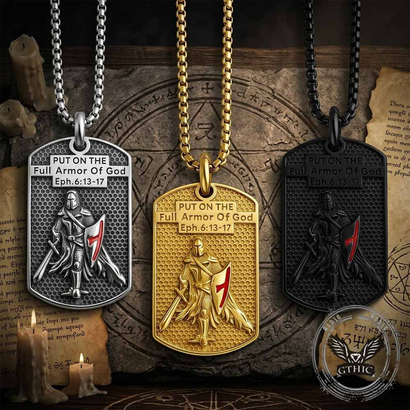 Full Armor of God Knight Stainless Steel Pendant