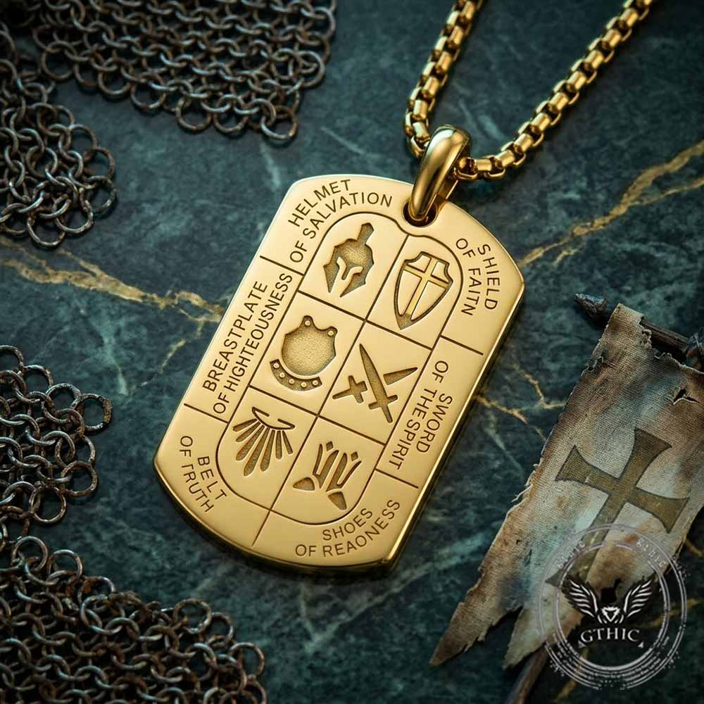Full Armor of God Knight Stainless Steel Pendant