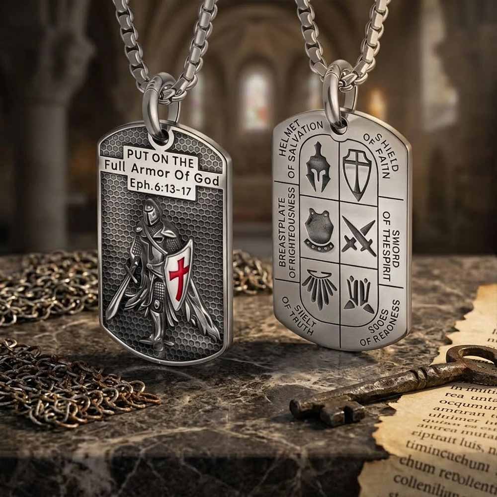 Full Armor of God Knight Stainless Steel Pendant