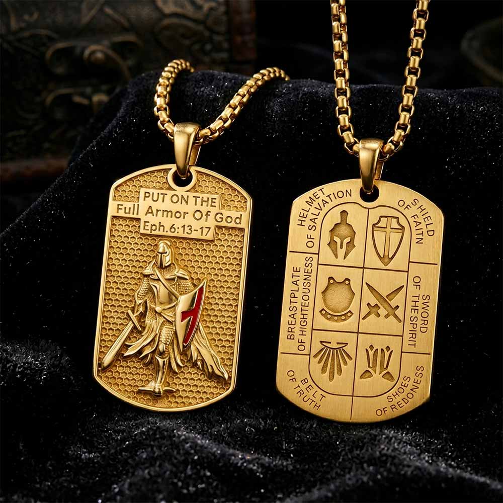 Full Armor of God Knight Stainless Steel Pendant