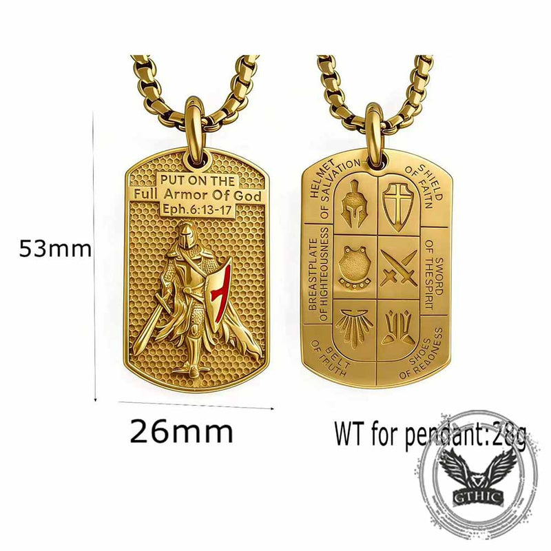 Full Armor of God Knight Stainless Steel Pendant