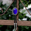 Gemstone Braided Leather Bolo Tie
