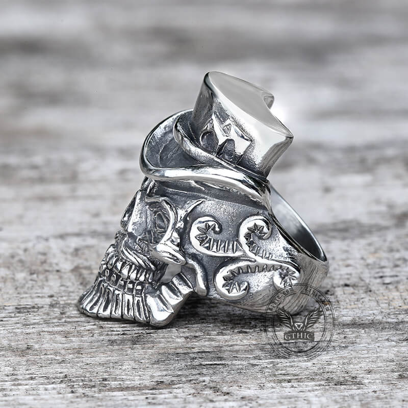 Gentleman Skull Stainless Steel Ring