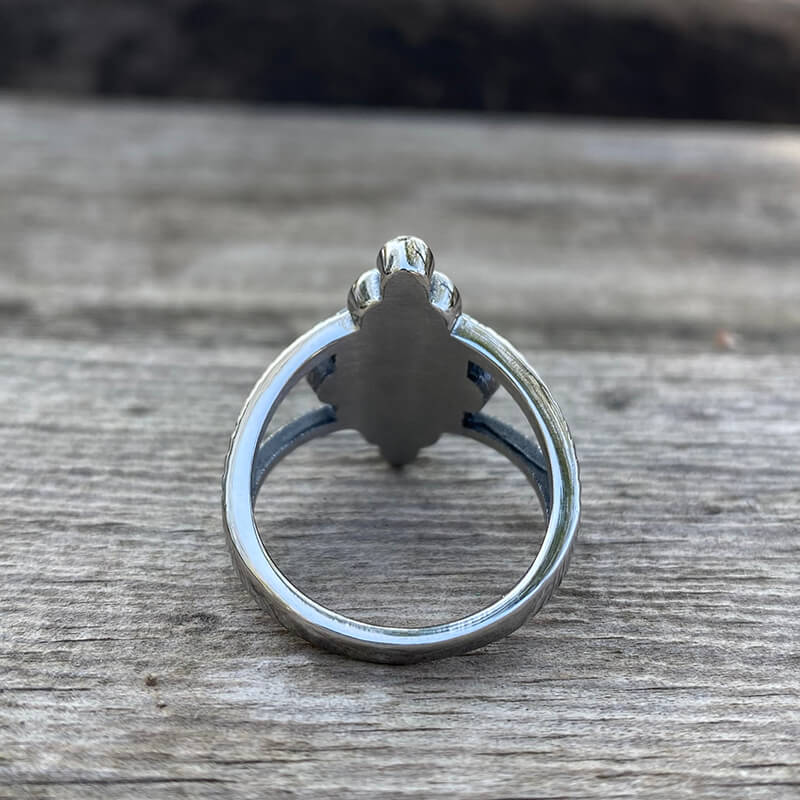 Geometric Pattern Stainless Steel Ring