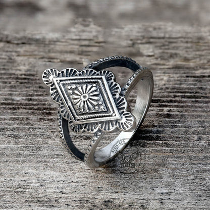 Geometric Pattern Stainless Steel Jewelry Set