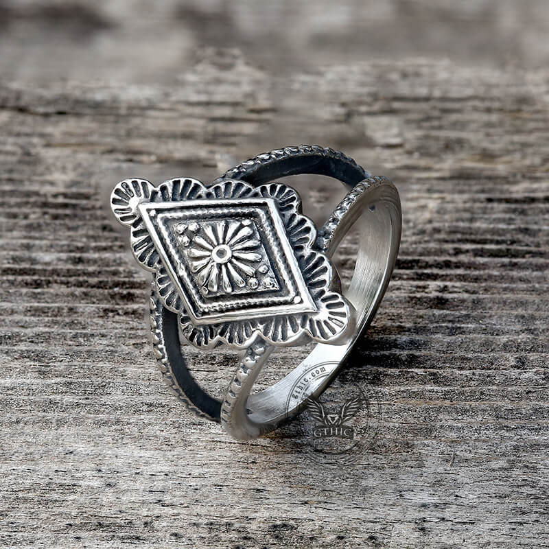 Geometric Pattern Stainless Steel Jewelry Set