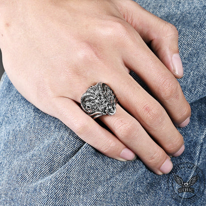 Goat Head Stainless Steel Ring