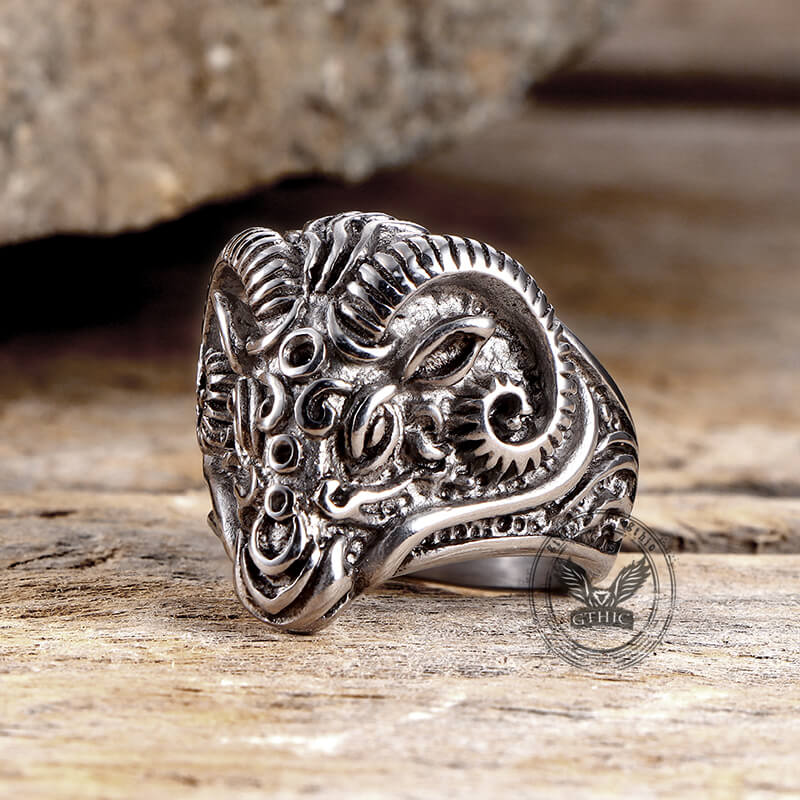 Goat Head Stainless Steel Ring