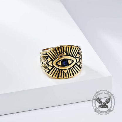 God's Eye Egyptian Pharaoh Eye Stainless Steel Ring