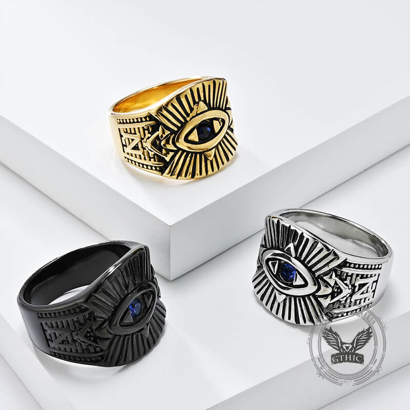 God's Eye Egyptian Pharaoh Eye Stainless Steel Ring