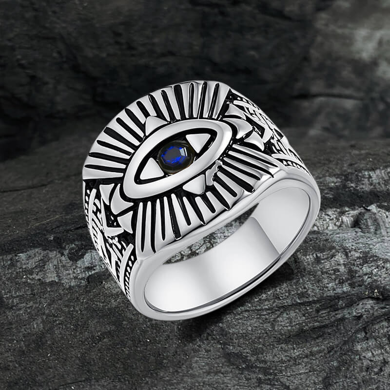 God's Eye Egyptian Pharaoh Eye Stainless Steel Ring