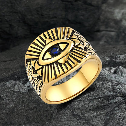 God's Eye Egyptian Pharaoh Eye Stainless Steel Ring