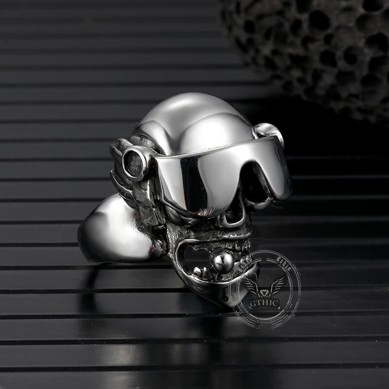 Goggles Skull Stainless Steel Ring