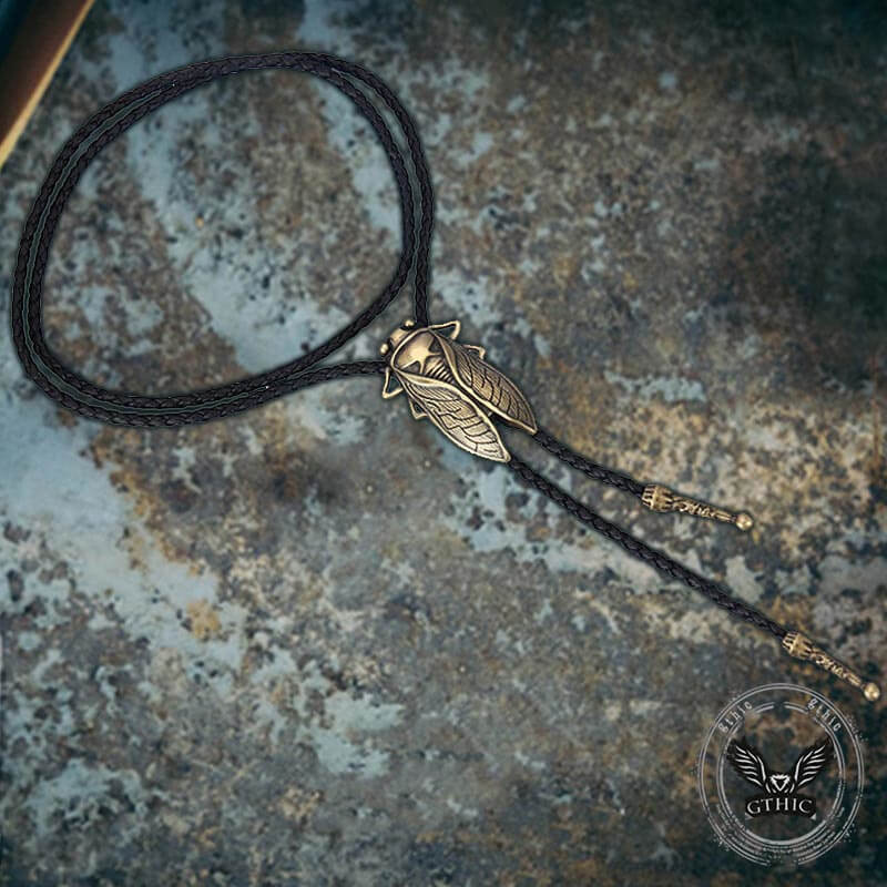 Gold Cicada Alloy Cowboy Bolo Tie