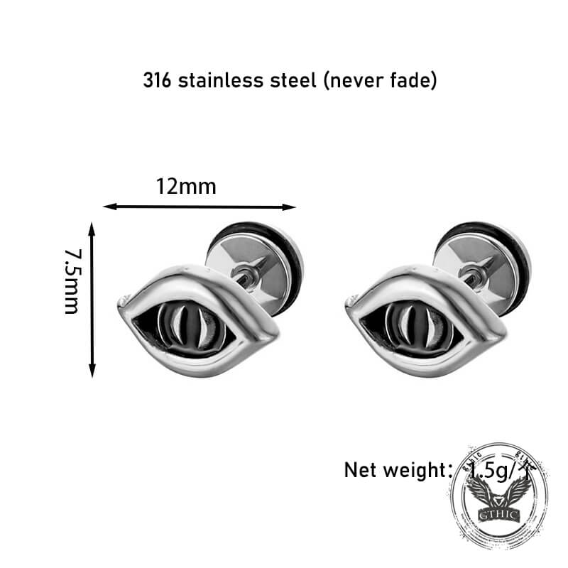 Gothic Demon Eye Stainless Steel Earrings