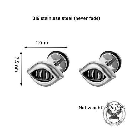 Gothic Demon Eye Stainless Steel Earrings