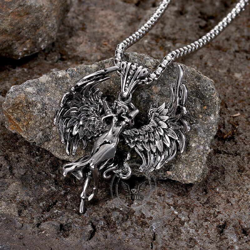Guardian Angel Wings Stainless Steel Pendant