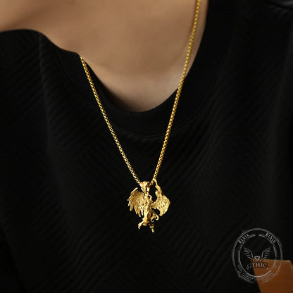 Guardian Angel Wings Stainless Steel Pendant