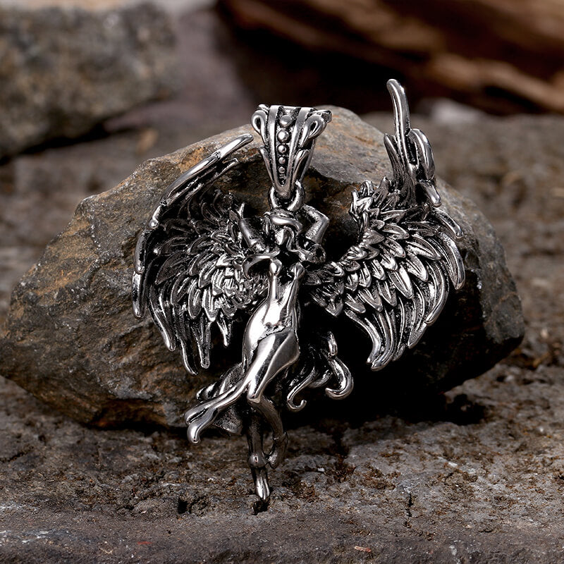 Guardian Angel Wings Stainless Steel Pendant